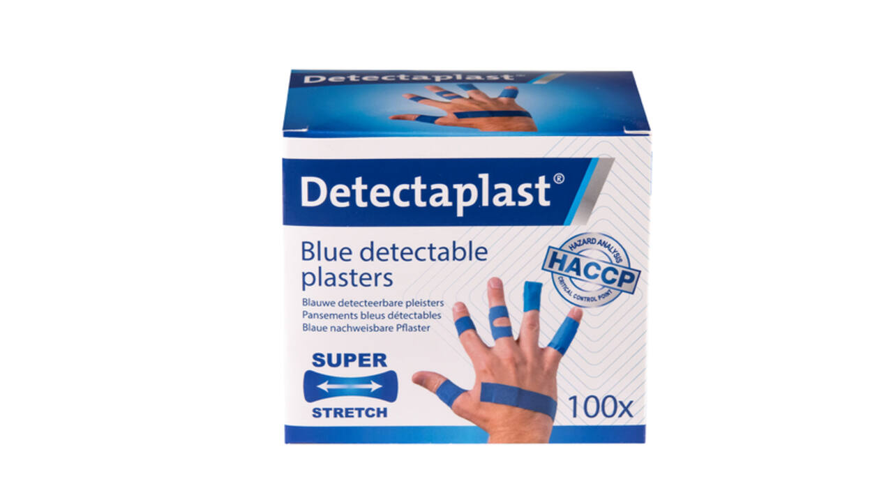 Elastische blauwe textielpleister Detectaplast assorti 100 stuks