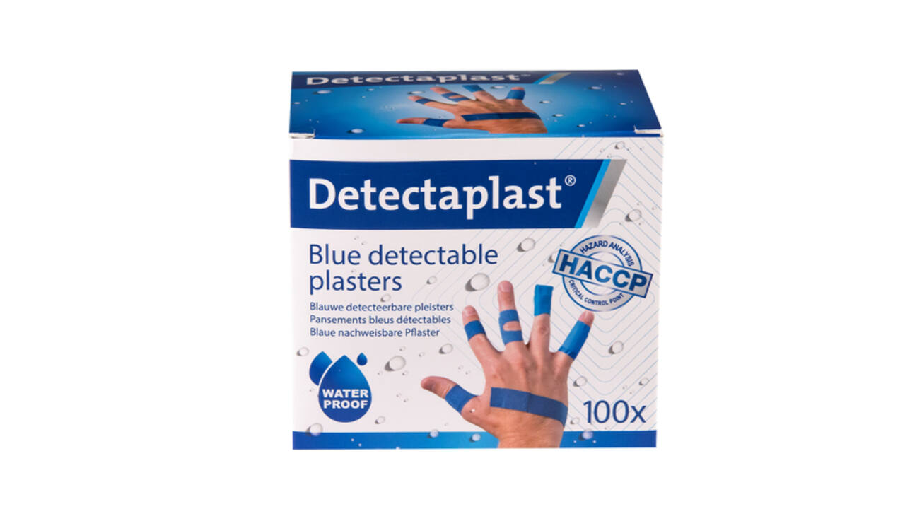 Waterafstotende blauwe pleister Detectaplast assorti 100 stuks