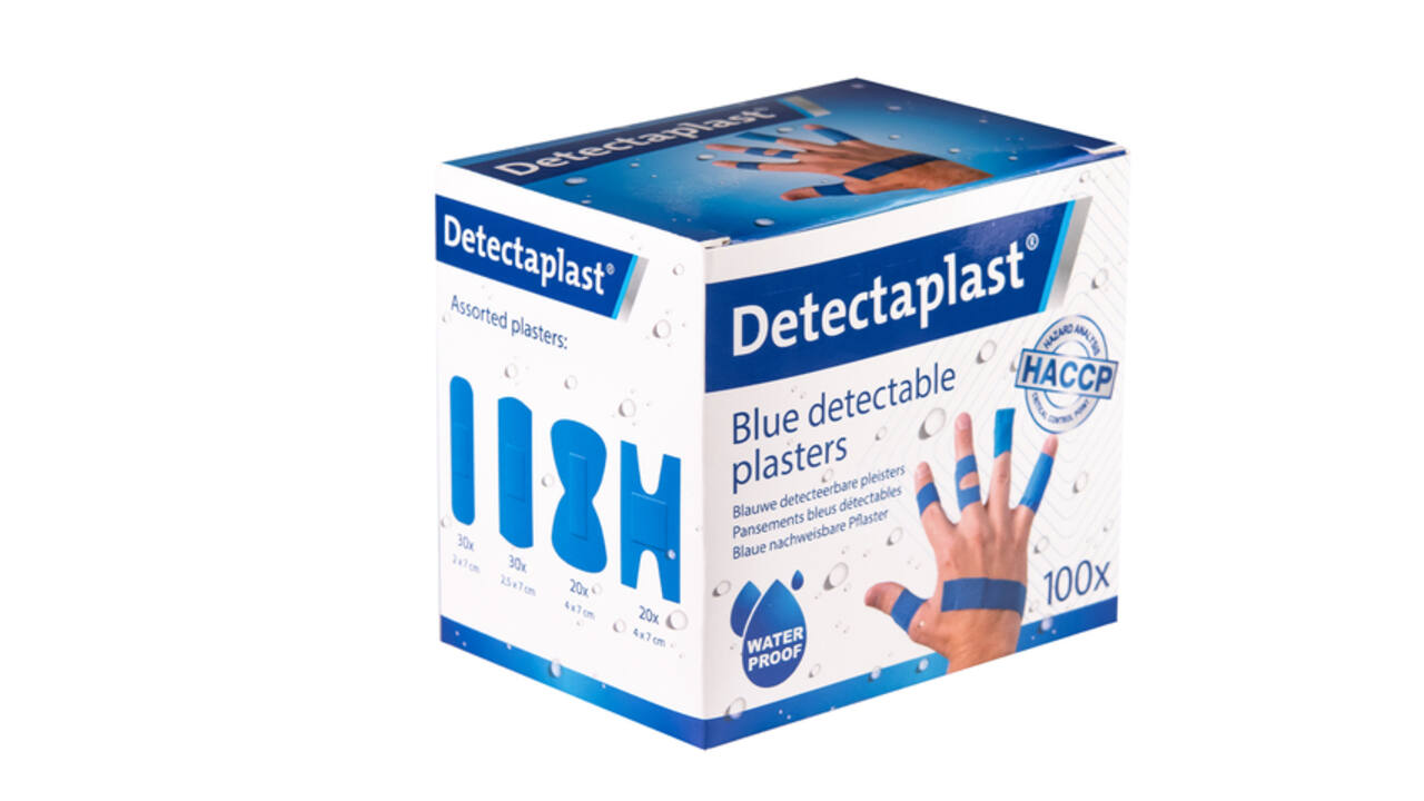 Waterafstotende blauwe pleister Detectaplast assorti 100 stuks