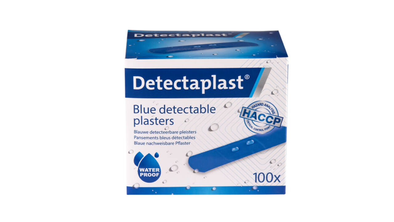 Waterafstotende blauwe pleister Detectaplast 19x72mm 100 stuks