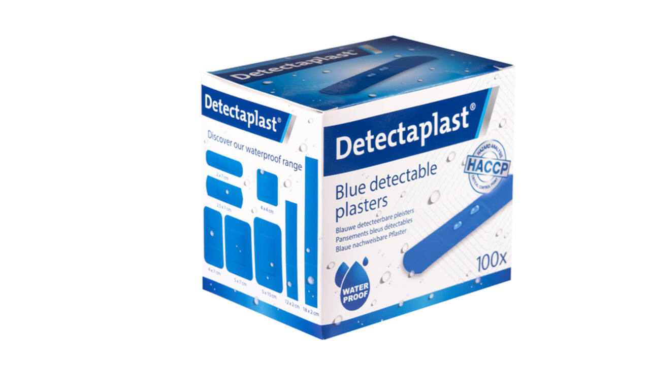 Waterafstotende blauwe pleister Detectaplast 19x72mm 100 stuks
