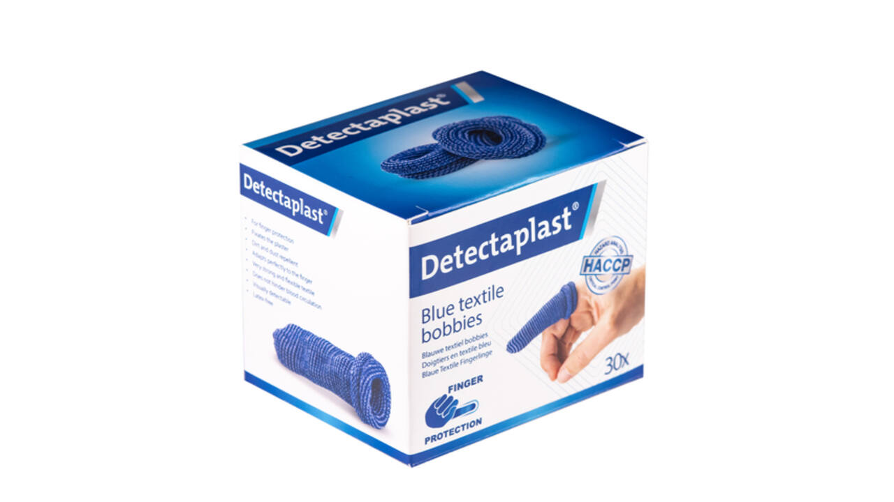 Vingerlingen Detectaplast textiel blauw 30 stuks