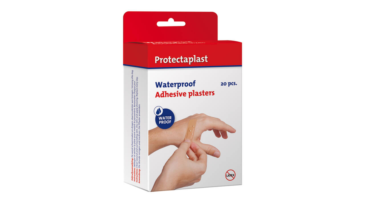 Waterafstotende bruine pleisters Protectaplast assorti 20 stuks