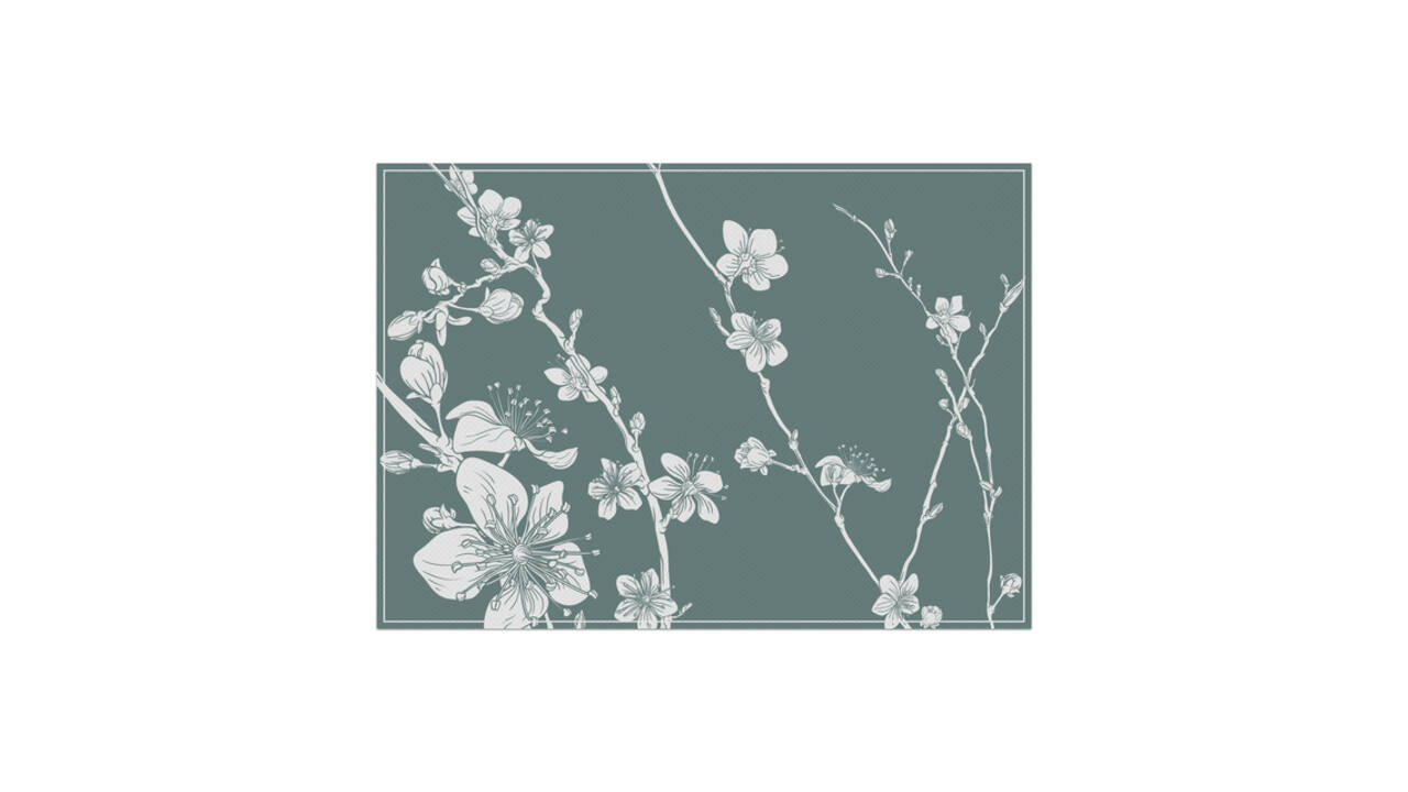 Placemat IEZZY Japanse kersenbloesem groen 6 stuks
