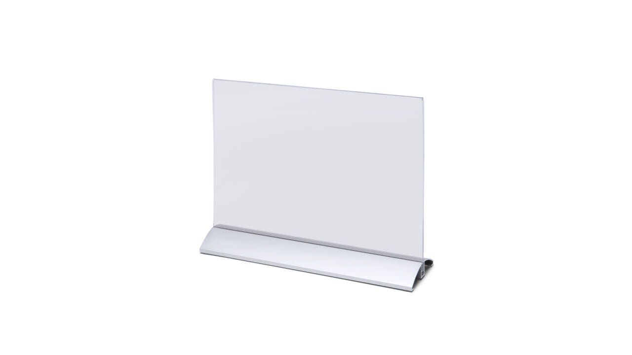 Menukaarthouder IEZZY liggend A4 aluminium voet