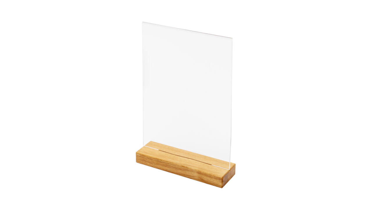 Menukaarthouder IEZZY T tafeldisplay A4 hout