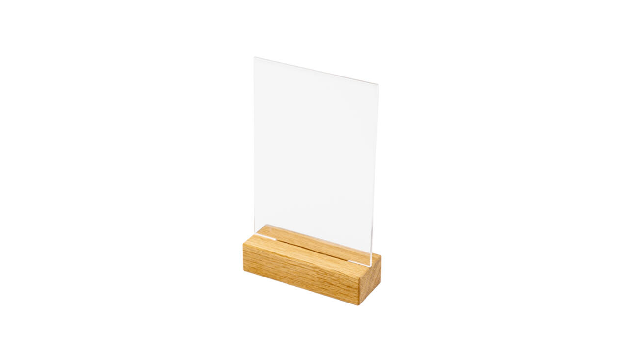 Menukaarthouder IEZZY T tafeldisplay A6 hout