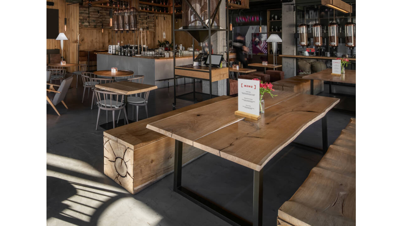 Menukaarthouder IEZZY T tafeldisplay A6 hout