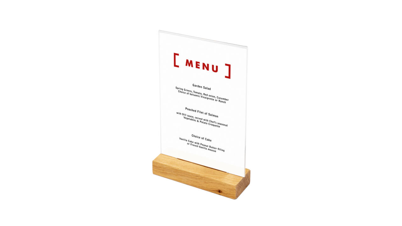 Menukaarthouder IEZZY T tafeldisplay A5 hout