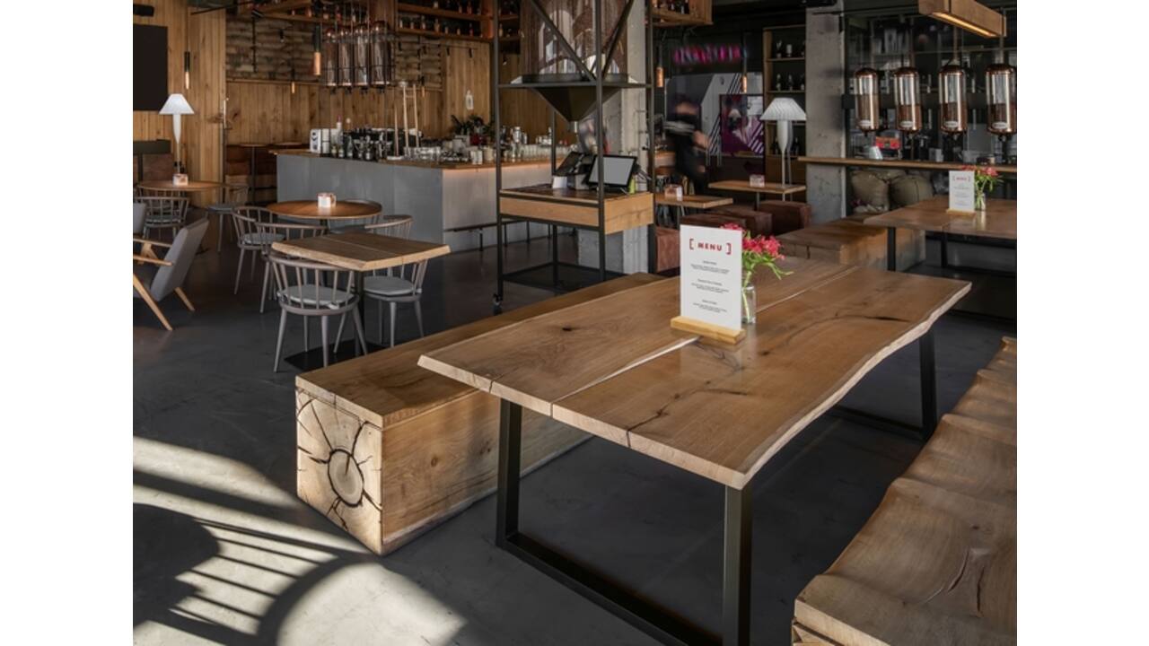 Menukaarthouder IEZZY T tafeldisplay A5 hout