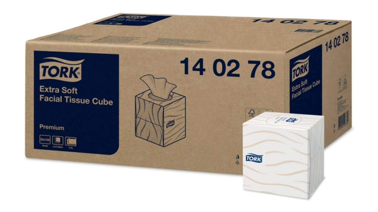 Facial tissues Tork Premium kubus 2-laags 100 vel wit 140278