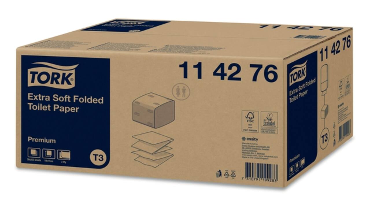 Toiletpapier Tork T3 Premium gevouwen 2-laags 110x190mm wit 114276