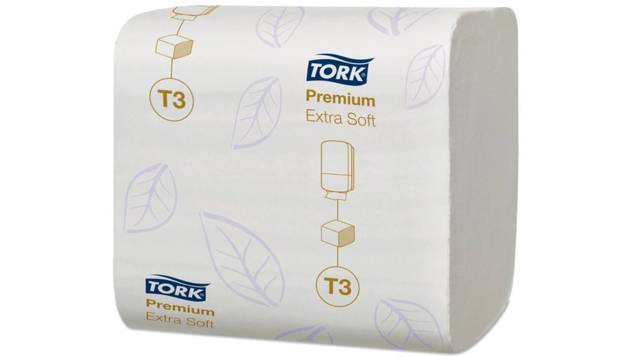 Toiletpapier Tork T3 Premium gevouwen 2-laags 110x190mm wit 114276