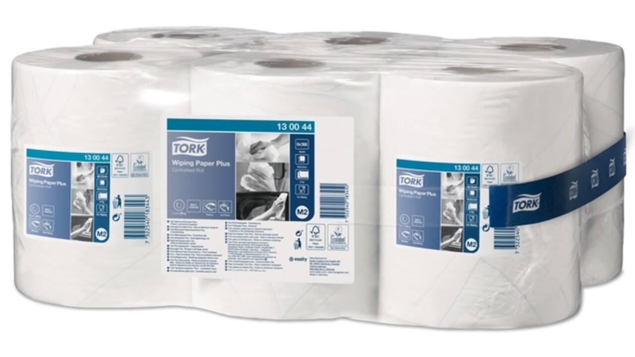 Poetspapier Tork M2 Plus Premium 2-laags 125m wit 130044