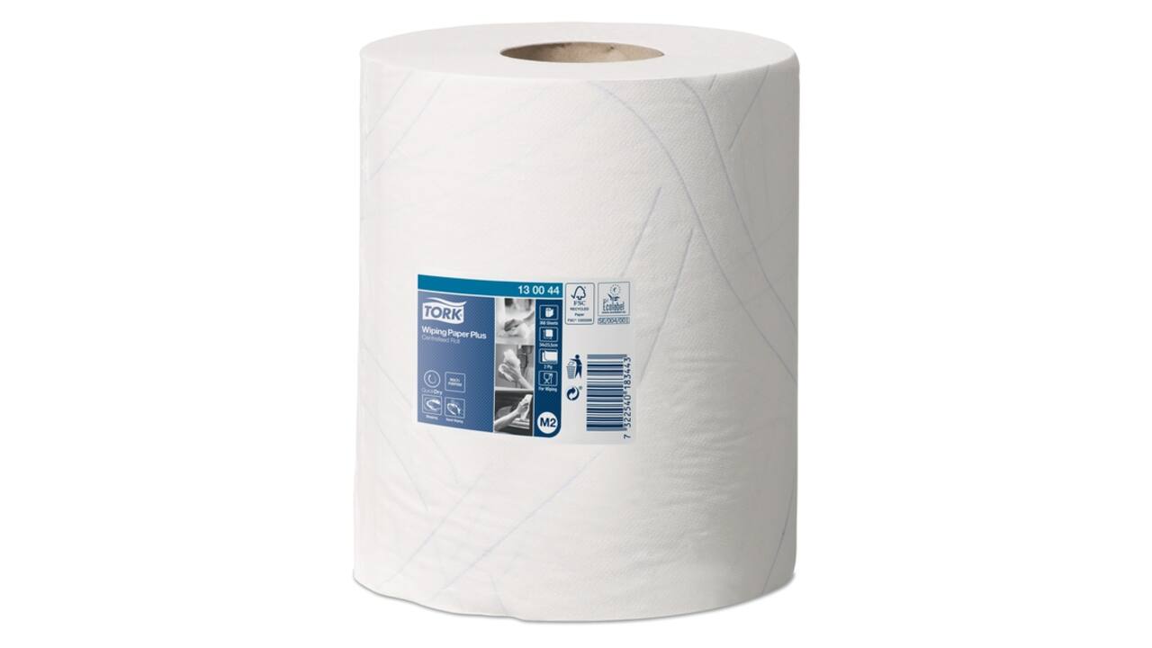 Poetspapier Tork M2 Plus Premium 2-laags 125m wit 130044