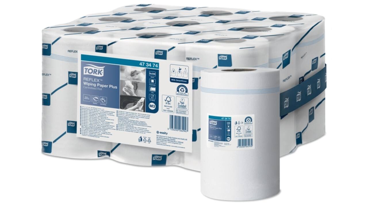 Poetspapier Tork M3 Reflex Plus Advanced 2-laags 200 vel wit 473474