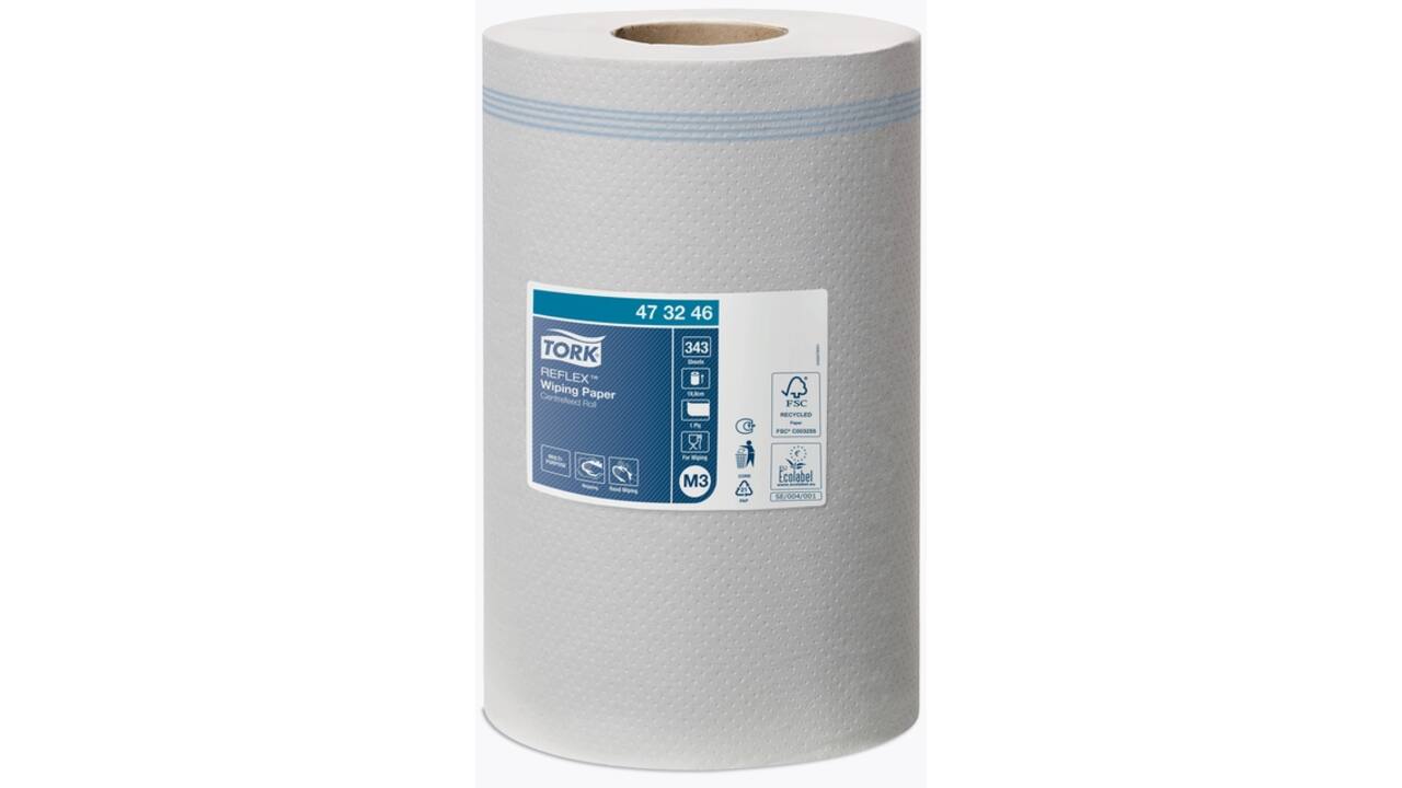 Poetspapier Tork M3 Reflex Advanced 1-laags 343 vel wit 473246