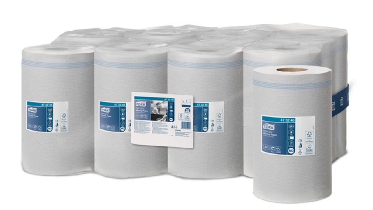 Poetspapier Tork M3 Reflex Advanced 1-laags 343 vel wit 473246