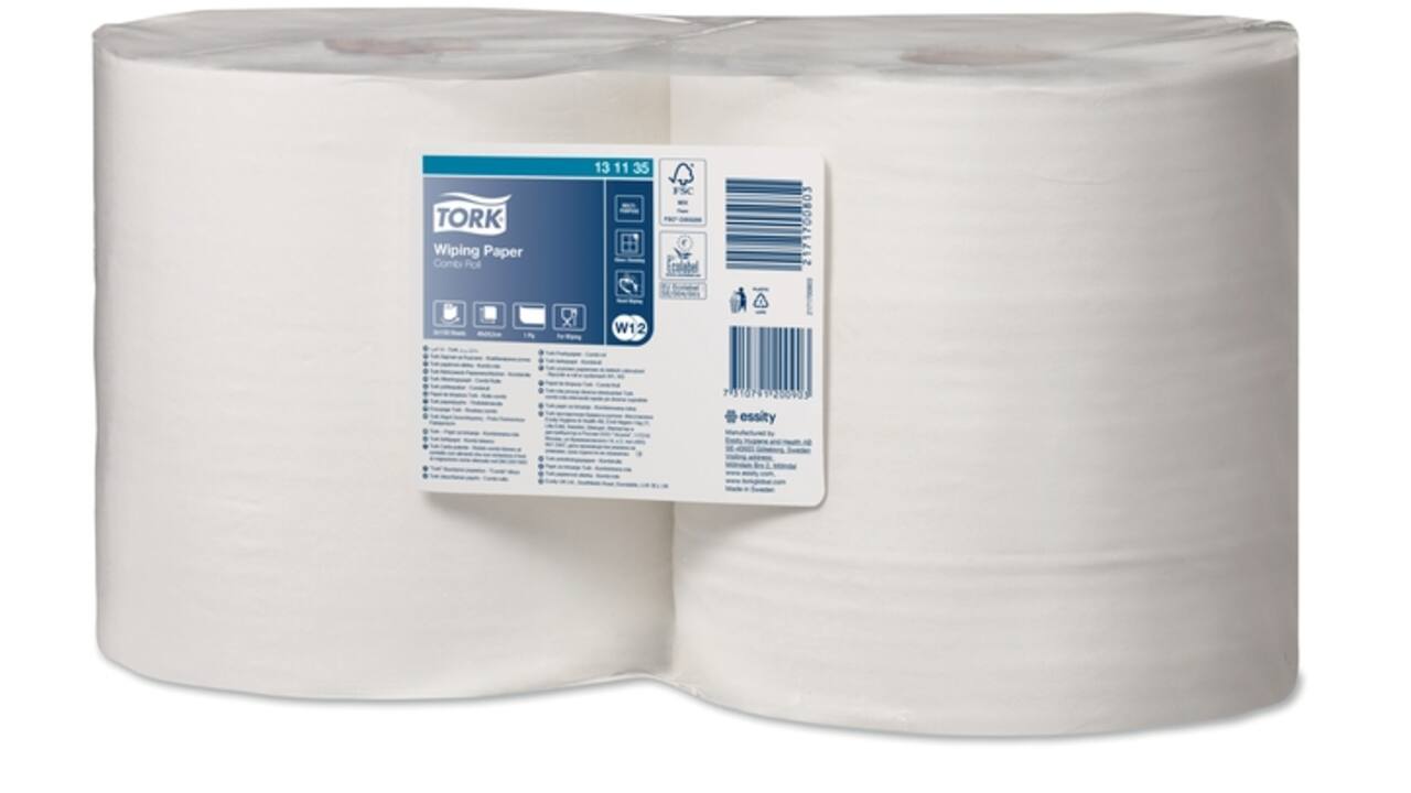 Poetspapier Tork W2 Advanced 1-laags 1150 vel wit 131135