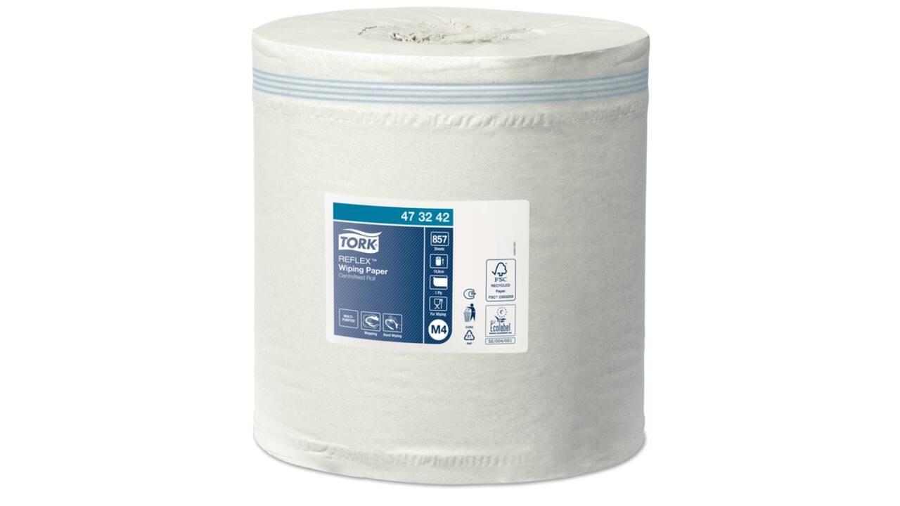 Poetspapier Tork M4 Reflex Advanced 1-laags 857 vel wit 473242