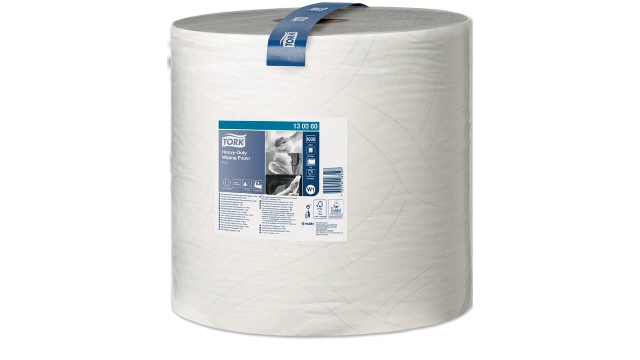 Poetspapier Tork W1 Heavy-Duty Premium 2-laags 1000 vel wit 130060