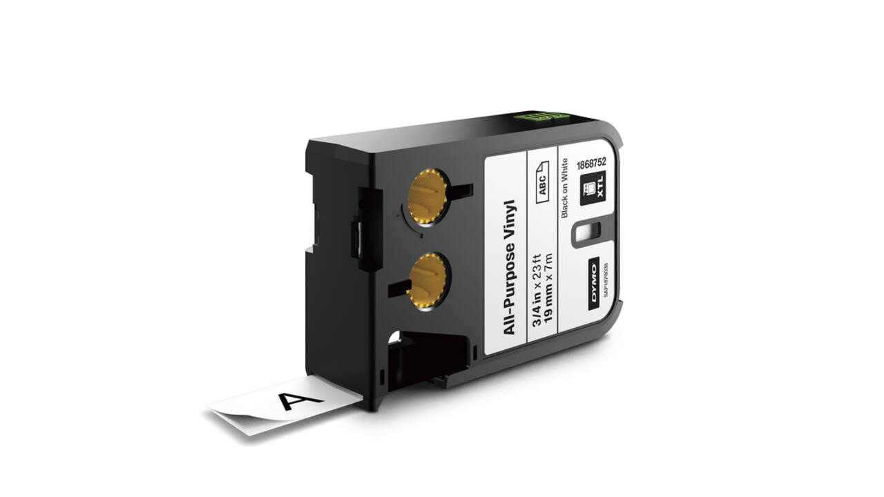 Labeltape Dymo XTL multifunctioneel 19mm zwart op wit