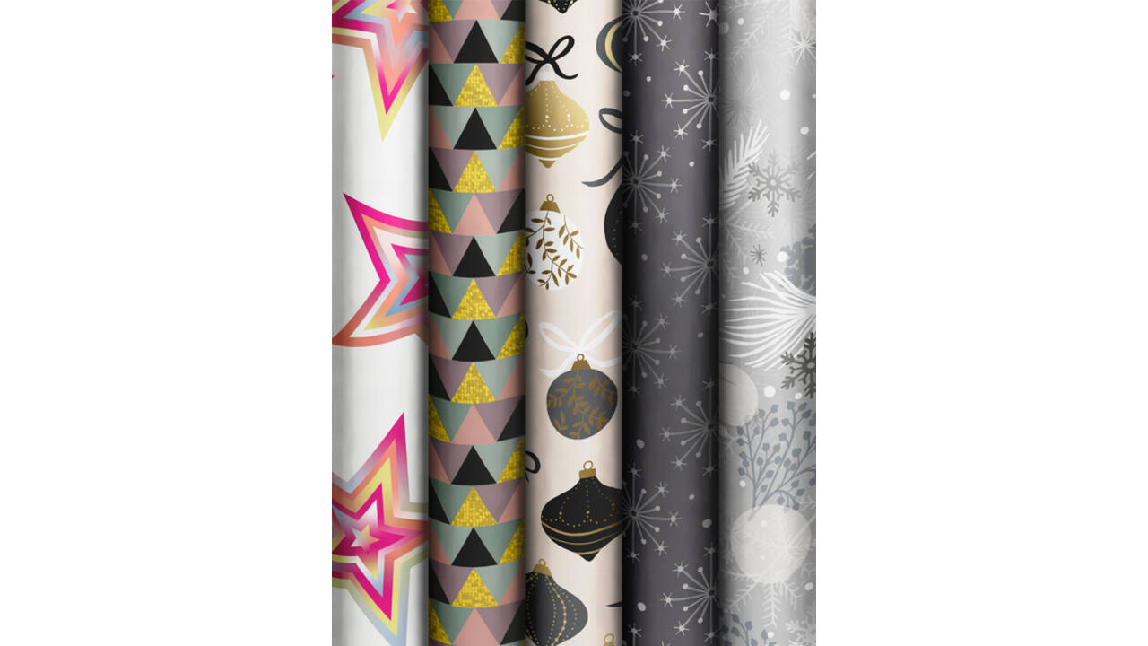 Inpakpapier Stewo Dazzling Yule 200x70cm assorti