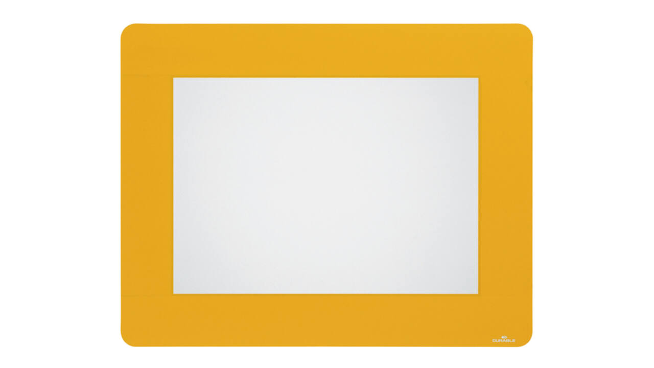 Vloersticker Durable kader voor A4 documenten verwijderbaar geel 10 stuks