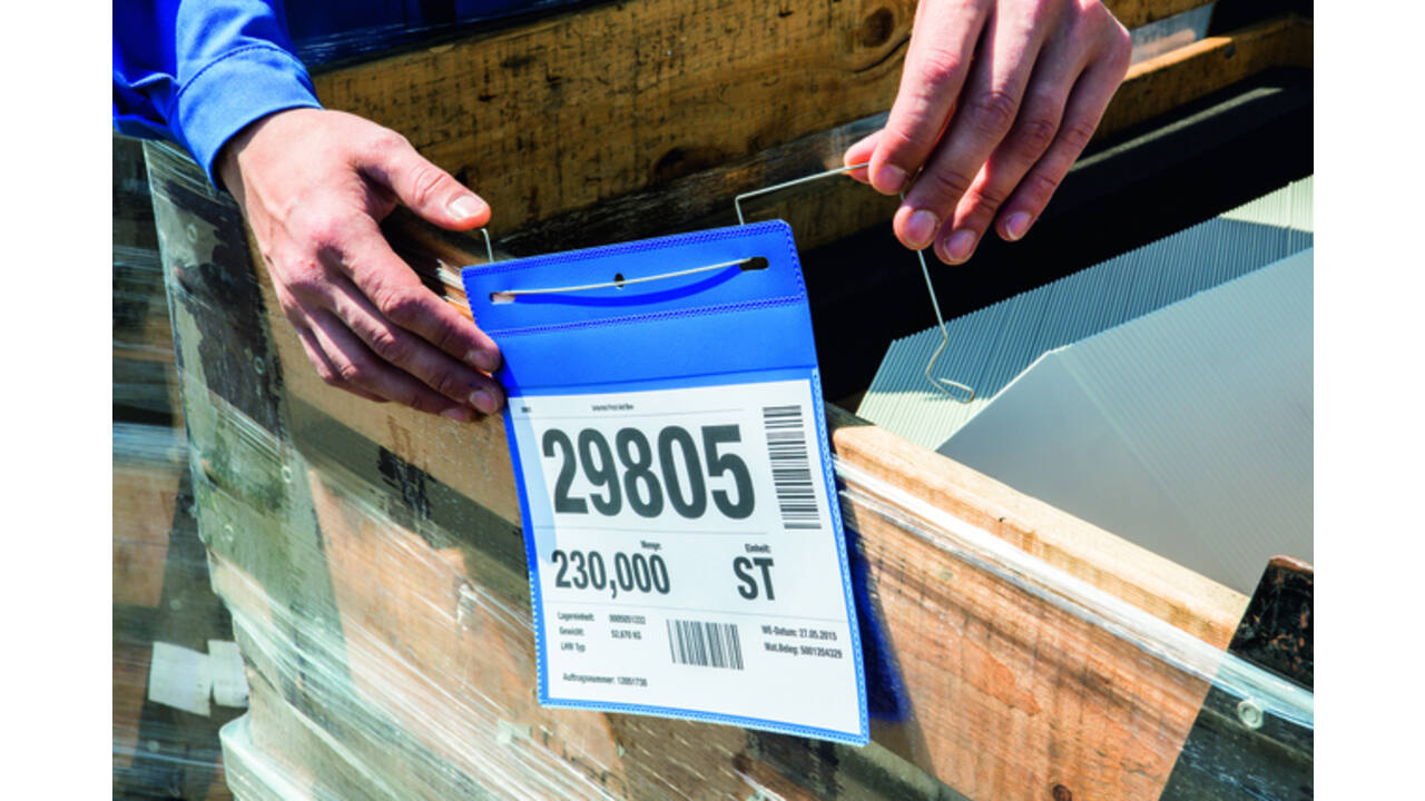 Documenthoes Durable A4 met ophangbeugel liggend blauw 50 stuks