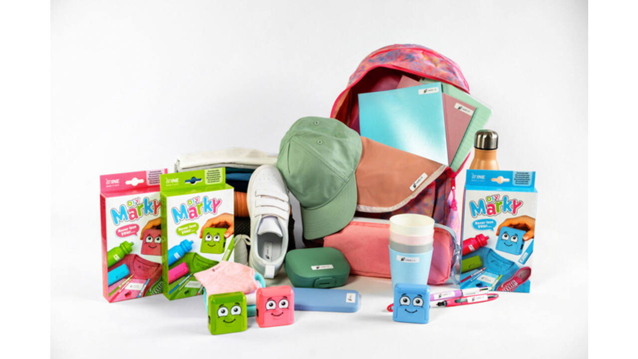 Textielstempel Colop Marky personaliseerbaar roze