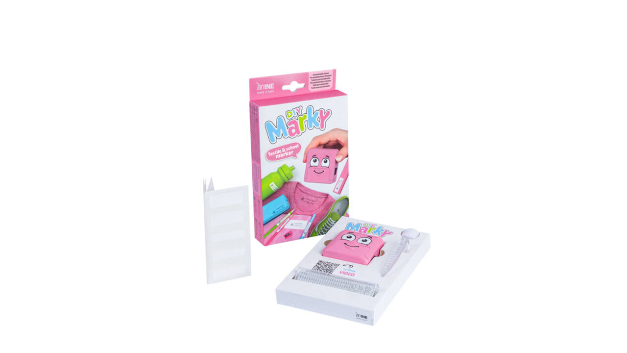 Textielstempel Colop Marky personaliseerbaar roze