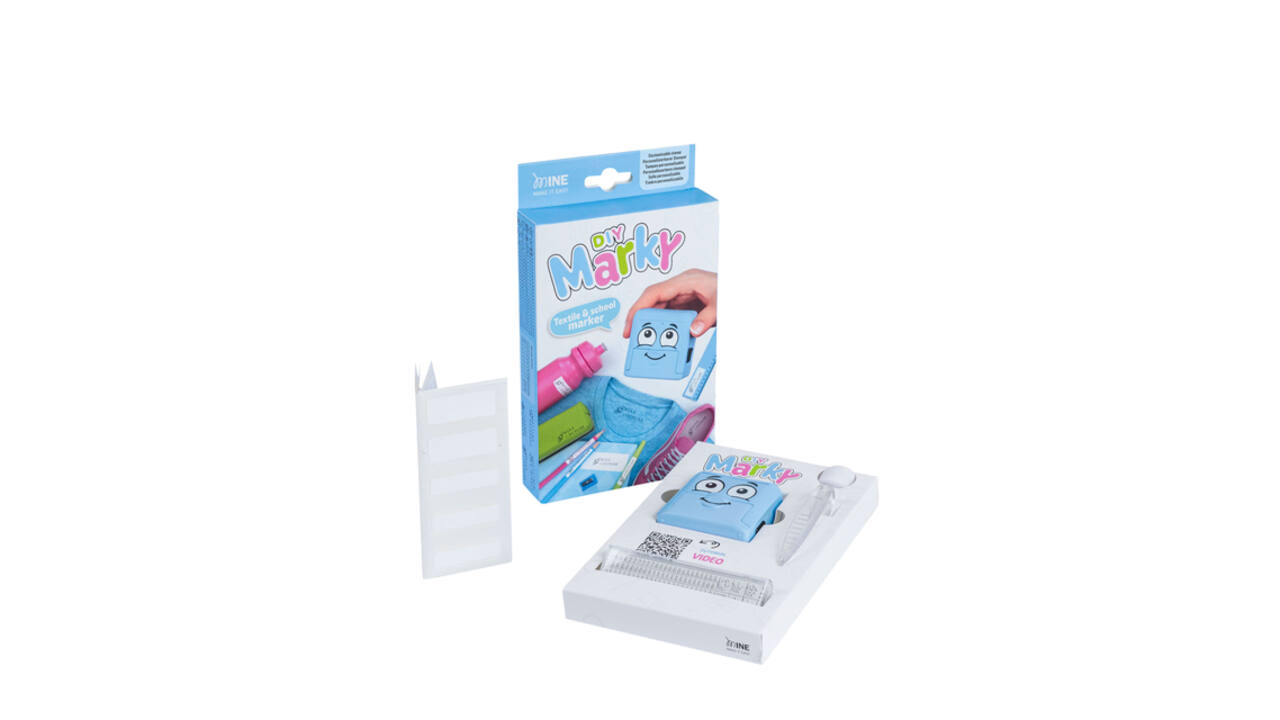 Textielstempel Colop Marky personaliseerbaar blauw