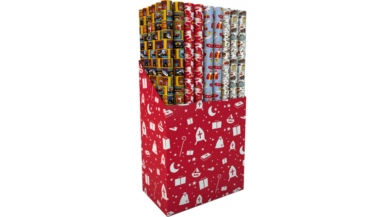Inpakpapier Sint 200x70cm assorti