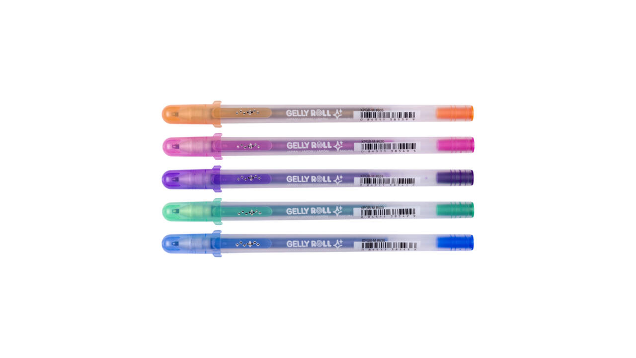 Gelschrijver Sakura Gelly Roll Silver Shadow set à 5 kleuren