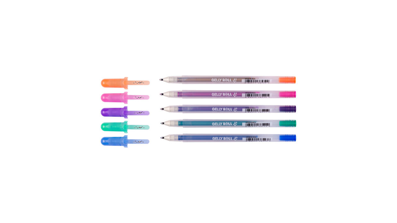 Gelschrijver Sakura Gelly Roll Silver Shadow set à 5 kleuren