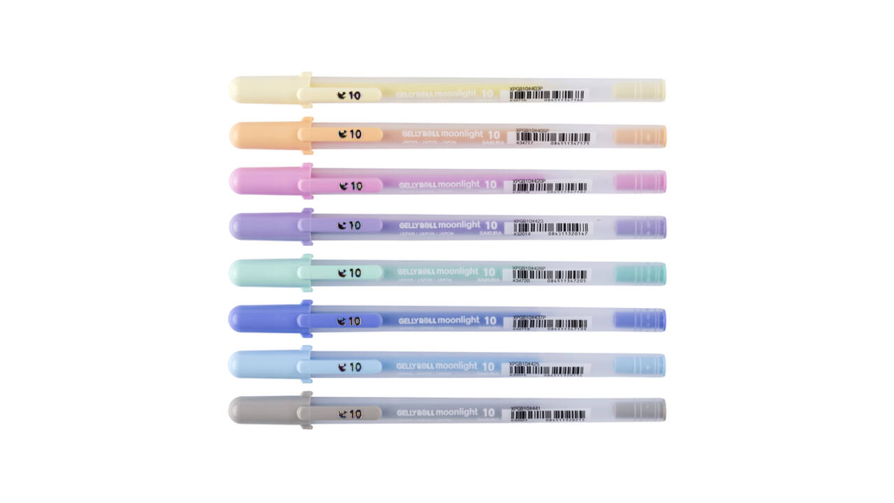 Gelschrijver Sakura Gelly Roll Moonlight 10 pastel set à 8 kleuren