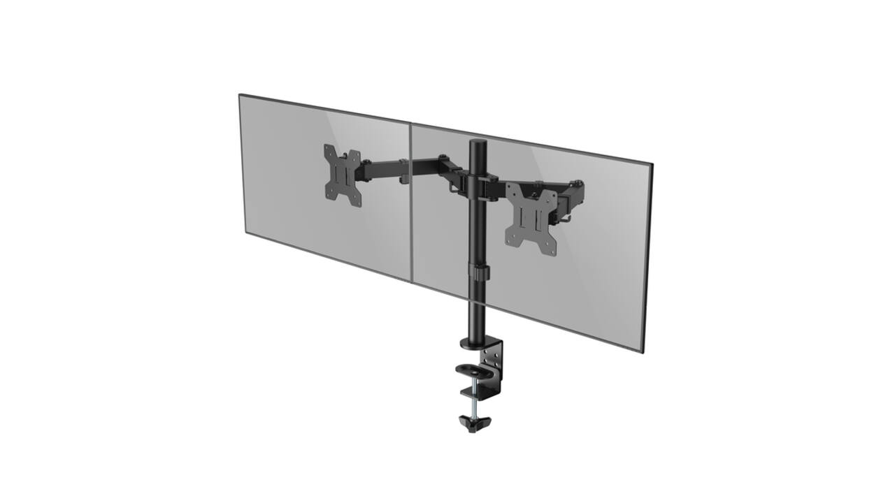 Monitorarm Quantore 2 schermen 17-27 inch zwart