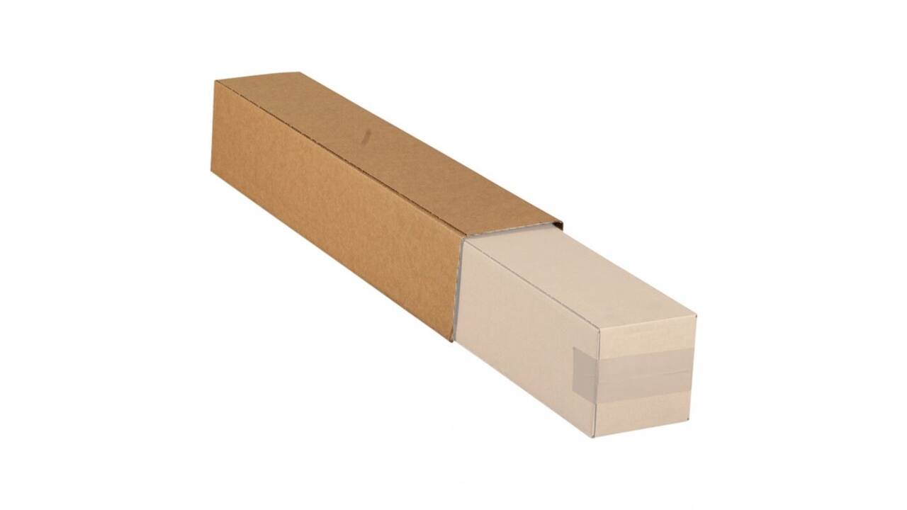 Vierkante koker IEZZY 750x126x126mm bruin deksel