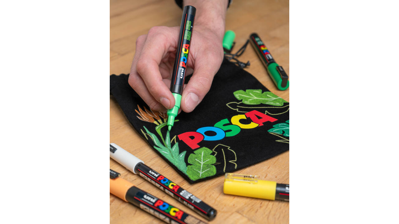 Paintmarker Uni POSCA Groovy Colours assorti metalen koffer à 20 stuks