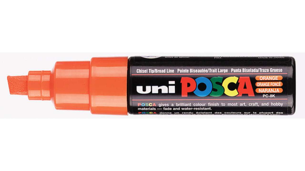 Paintmarker Uni POSCA PC8K breed schuin donker oranje