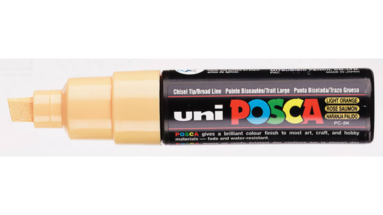 Paintmarker Uni POSCA PC8K breed schuin zalmroze