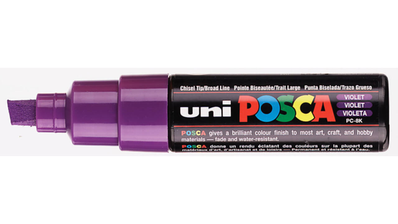 Paintmarker Uni POSCA PC8K breed schuin paars
