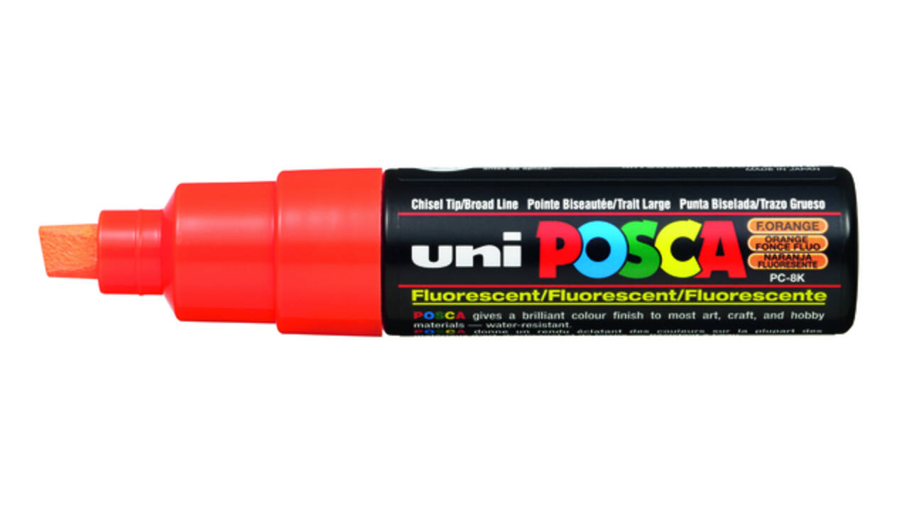 Paintmarker Uni POSCA PC8K breed schuin fluor oranje