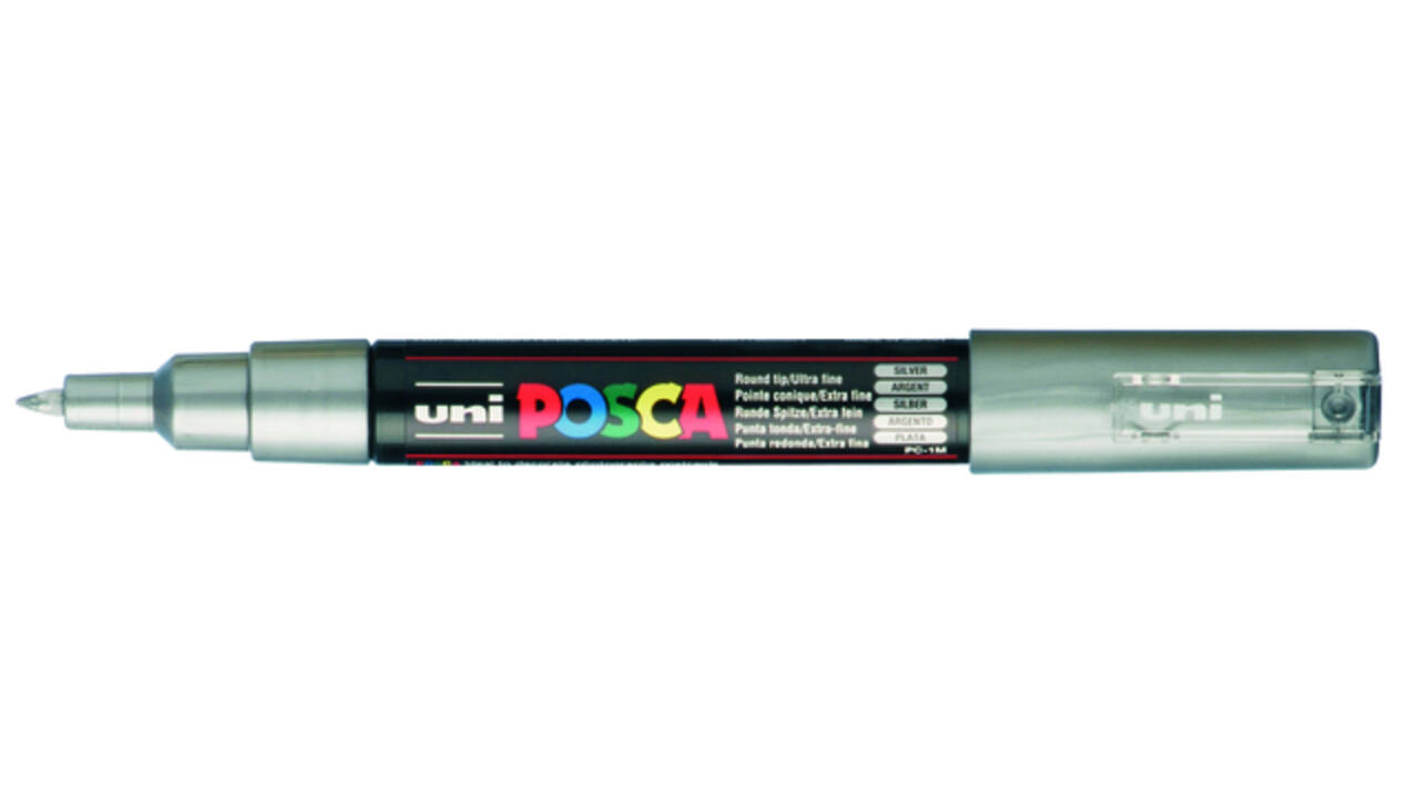 Paintmarker Uni POSCA PC1MC extra fijn zilver