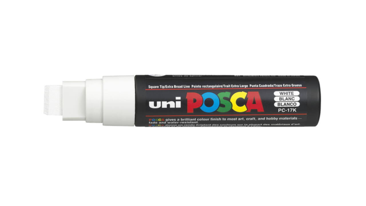 Paintmarker Uni POSCA PC17K extra breed rechthoek wit