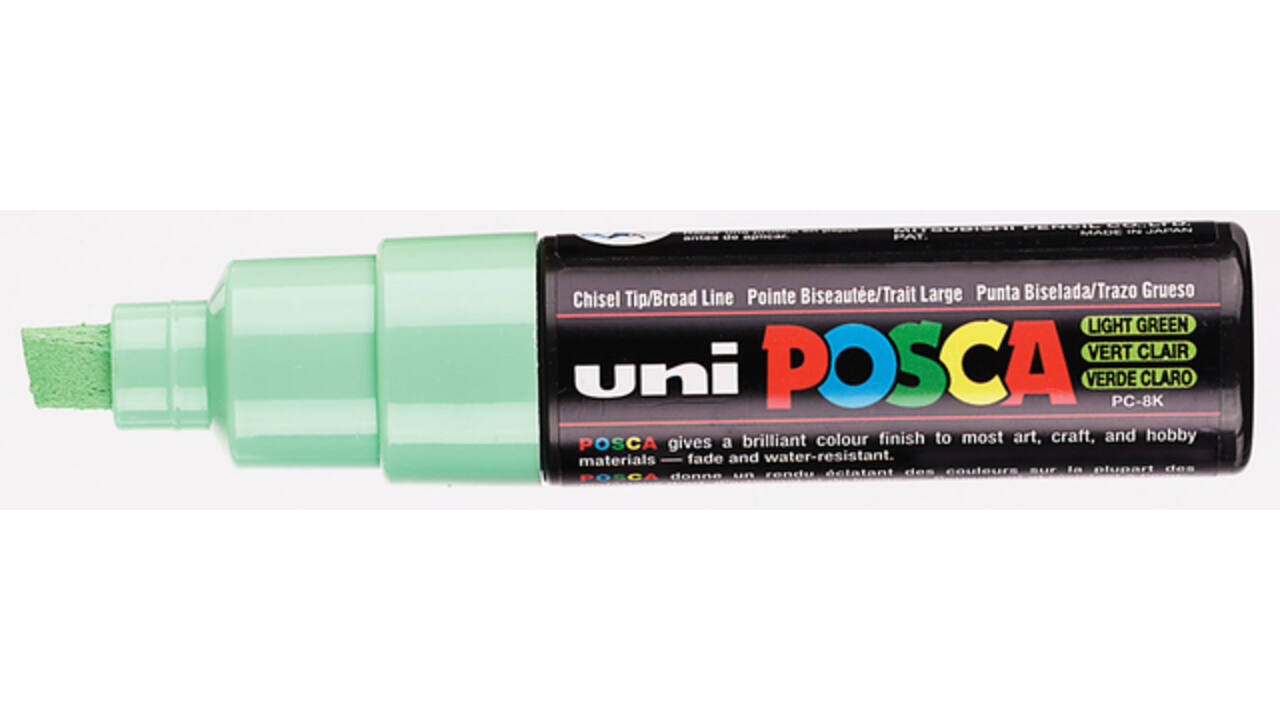 Paintmarker Uni POSCA PC8K breed schuin lichtgroen