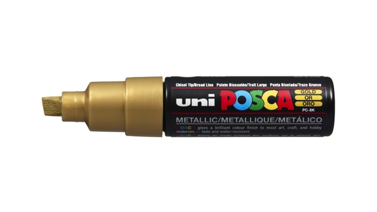 Paintmarker Uni POSCA PC8K breed schuin goud