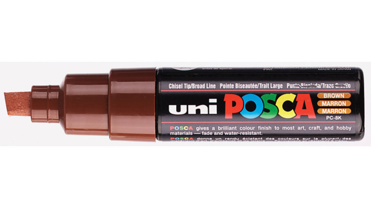 Paintmarker Uni POSCA PC8K breed schuin bruin