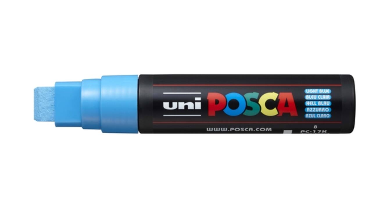 Paintmarker Uni POSCA PC17K extra breed rechthoek lichtblauw
