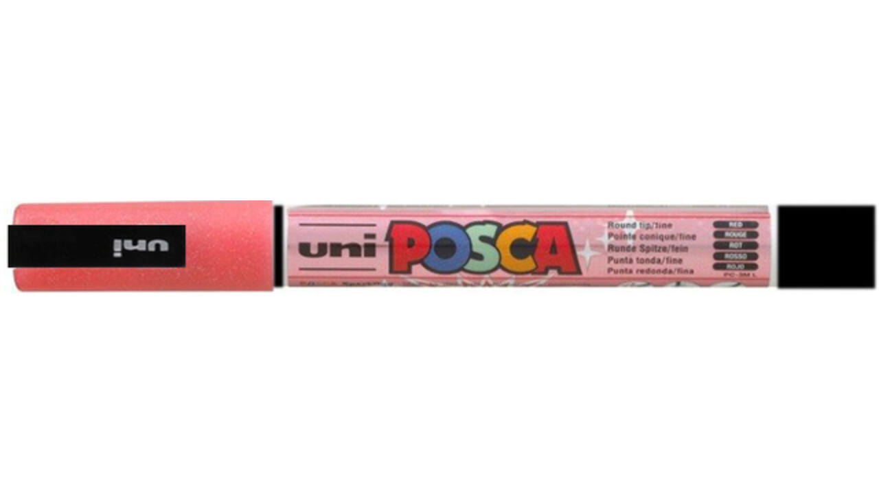 Paintmarker Uni POSCA PC3M fijn glitter rood